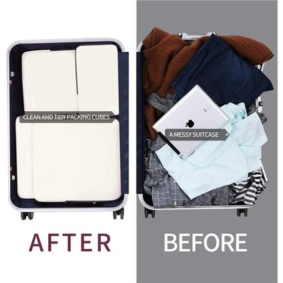 4 Set Compression Packing Cubes Travel Accessories Expandable Packing Organizers - Picture 6 of 6
